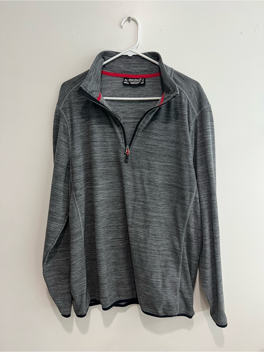 Avalanche Gray Half-Zip Pullover with Red Accents